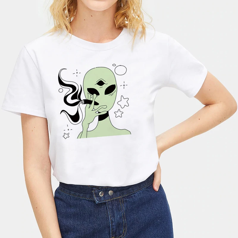 Lychee Harajuku Alien Print Women T Shirt Casual Summer Women White T-shirt Top Loose Short Sleeve Crew Neck Lady T-shirts
Lychee Harajuku Alien Print Women T Shirt Casual Summer Women White T-shirt Top Loose Short Sleeve Crew Neck Lady T-shirts