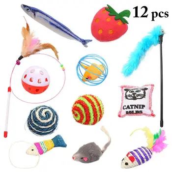 12pcs Cat Toy Set Rope Ball Teaser Wand Catnip Toys Toy Interactive Ball Stick Feather Bell Mouse Simulation Fish Cat Bite Toy
12pcs Cat Toy Set Rope Ball Teaser Wand Catnip Toys Toy Interactive Ball Stick Feather Bell Mouse Simulation Fish Cat Bite Toy