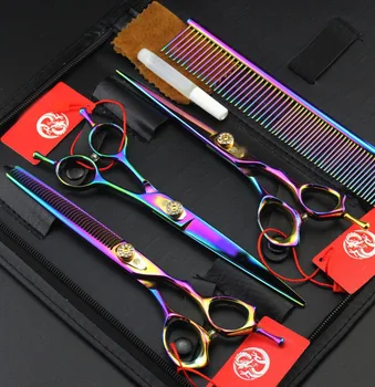 Rainbow 7.0INCH Professional Premium Sharp Edge Dog PET GROOMING SCISSORS SHEARS Cutting+Curved+Thinning scissors+Steel comb
Rainbow 7.0INCH Professional Premium Sharp Edge Dog PET GROOMING SCISSORS SHEARS Cutting+Curved+Thinning scissors+Steel comb