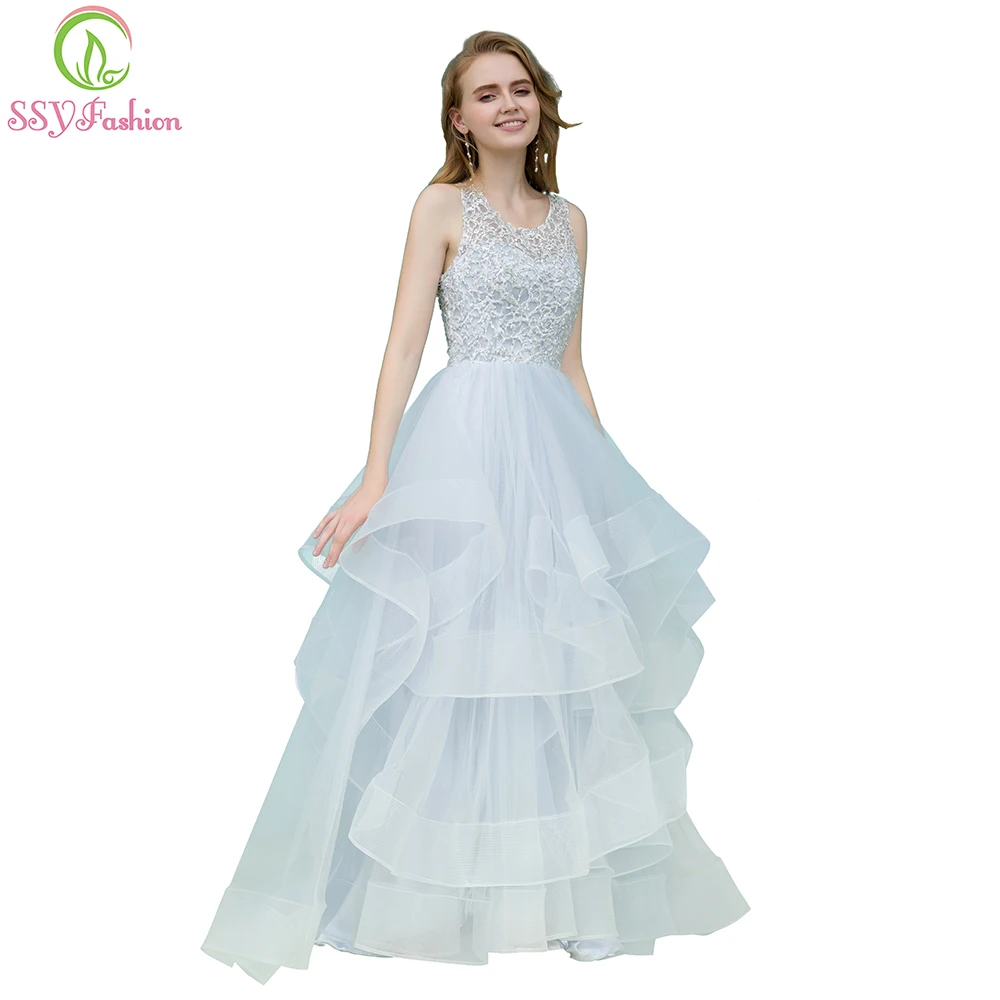 Robe De Soiree SSYFashion New Elegant Grey Lace Prom Dress Sexy Backless Sleeveless A-line Long Banquet Formal Party Gown
Robe De Soiree SSYFashion New Elegant Grey Lace Prom Dress Sexy Backless Sleeveless A-line Long Banquet Formal Party Gown