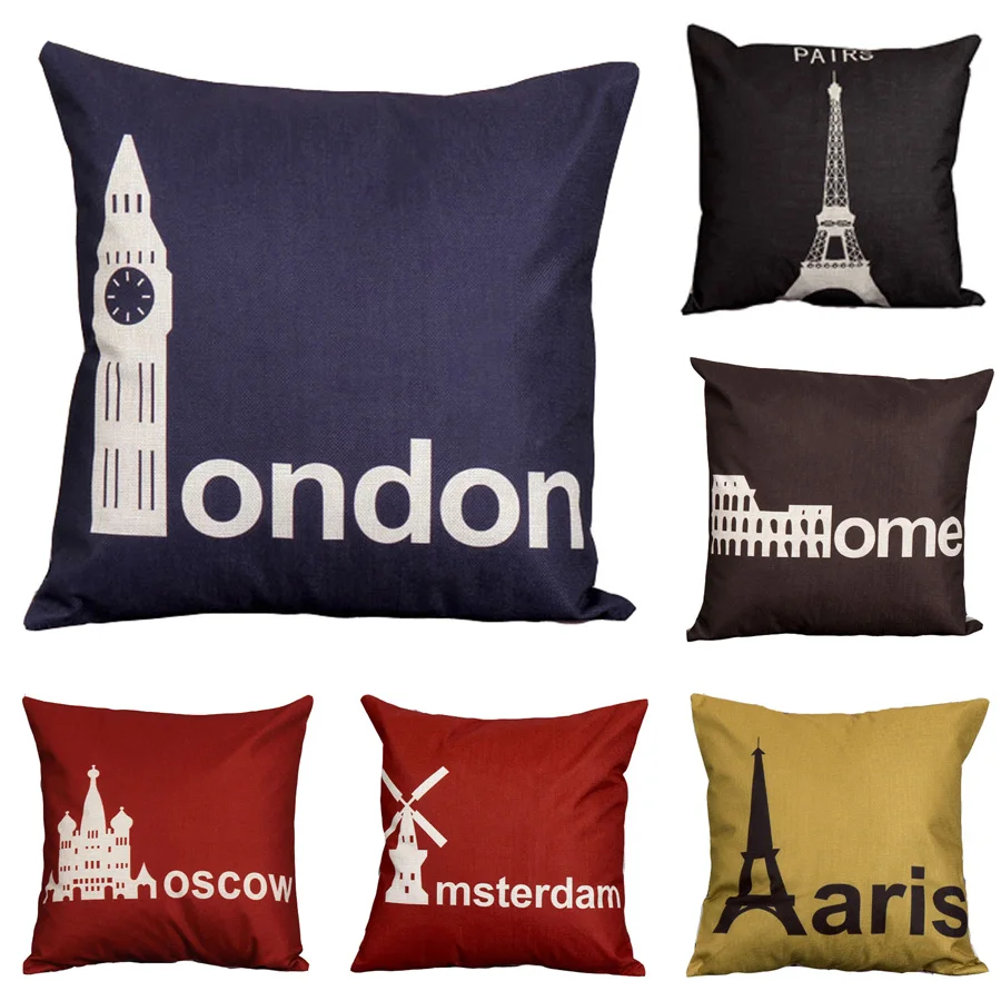 Car Covers Paris London Style Cotton Linen Decorative Pillowcase Chair Seat Square Pillow Cover Home Garden Textile
Car Covers Paris London Style Cotton Linen Decorative Pillowcase Chair Seat Square Pillow Cover Home Garden Textile