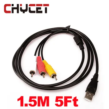 

Chycet USB2.0 A Male To 3 RCA Male Composite Audio Video USB TO AV Converter Adapter Cable DVR Data Cable 5Ft 1.5M For Speaker
