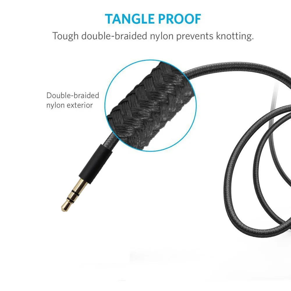 POYATU Nylon Braided Audio Cable With Microphone For Bose QC15 QC 15 QuietComfort 15 QC2 Headphones Audio Upgrade Cable Cords(5)