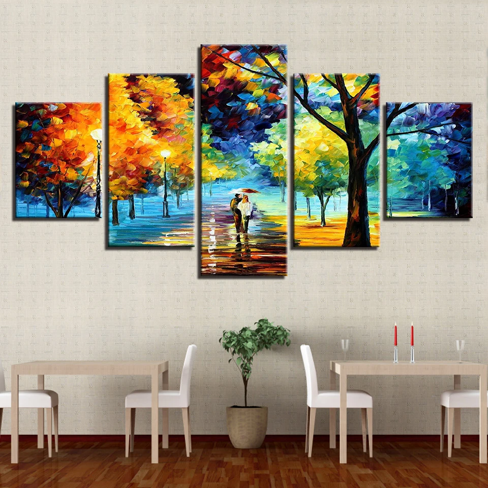 Canvas Wall Art HD Prints Pictures Framework 5 Pieces Walking In The Rain Scenery Poster Abstract Color Tree Painting Home Decor
Canvas Wall Art HD Prints Pictures Framework 5 Pieces Walking In The Rain Scenery Poster Abstract Color Tree Painting Home Decor