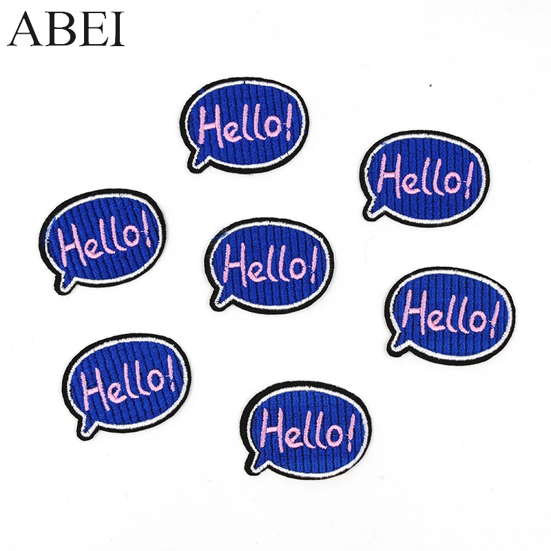 10pcs/lot Embroidrey English word Patches Iron Funny Hello Stickers Diy Iron on Appliques Apparel Jeans Bags Shoes Motif Badge
10pcs/lot Embroidrey English word Patches Iron Funny Hello Stickers Diy Iron on Appliques Apparel Jeans Bags Shoes Motif Badge