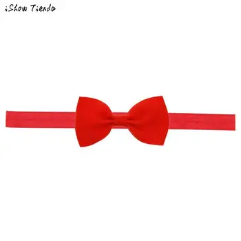 ISHOWTIENDA Solid Candy Color Mini Bowknot Hairband Elastic