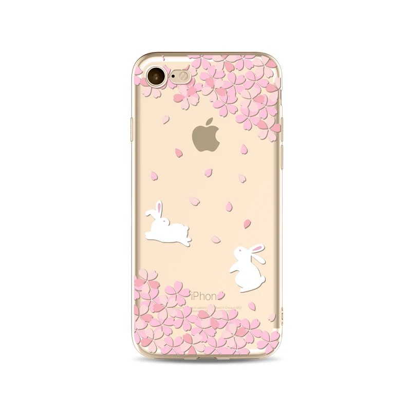 Cute Cat Rabbit Husky Phone Case For iPhone 7 7Plus 6 6s 6P 6SPlus 5 5s SE Soft TPU Black Cats Glasses Rabbit Husky Phone Cover 14