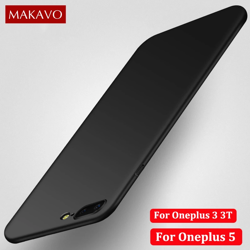 MAKAVO For Oneplus 5 Case 360 Protection Housing Slim Matte Hard Plastic Back Cover One plus 3 3T Phone Cases |