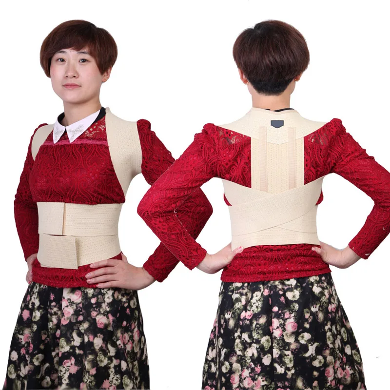Image 2015 New Arrival Women Men Posture Correction Waist Shoulder Chest Back Support Brace Belt S