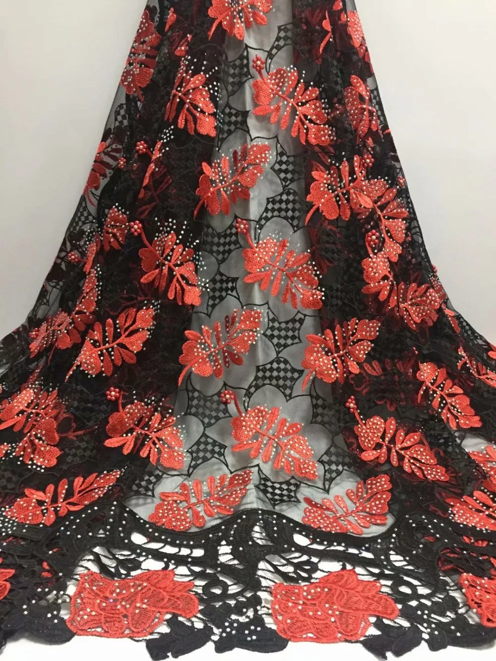 Esewing African Beaded Lace Fabric 2018 High Quality Lace Material Red Black French Lace Fabric Nigerian Tulle Mesh Lace Fabrics
Esewing African Beaded Lace Fabric 2018 High Quality Lace Material Red Black French Lace Fabric Nigerian Tulle Mesh Lace Fabrics