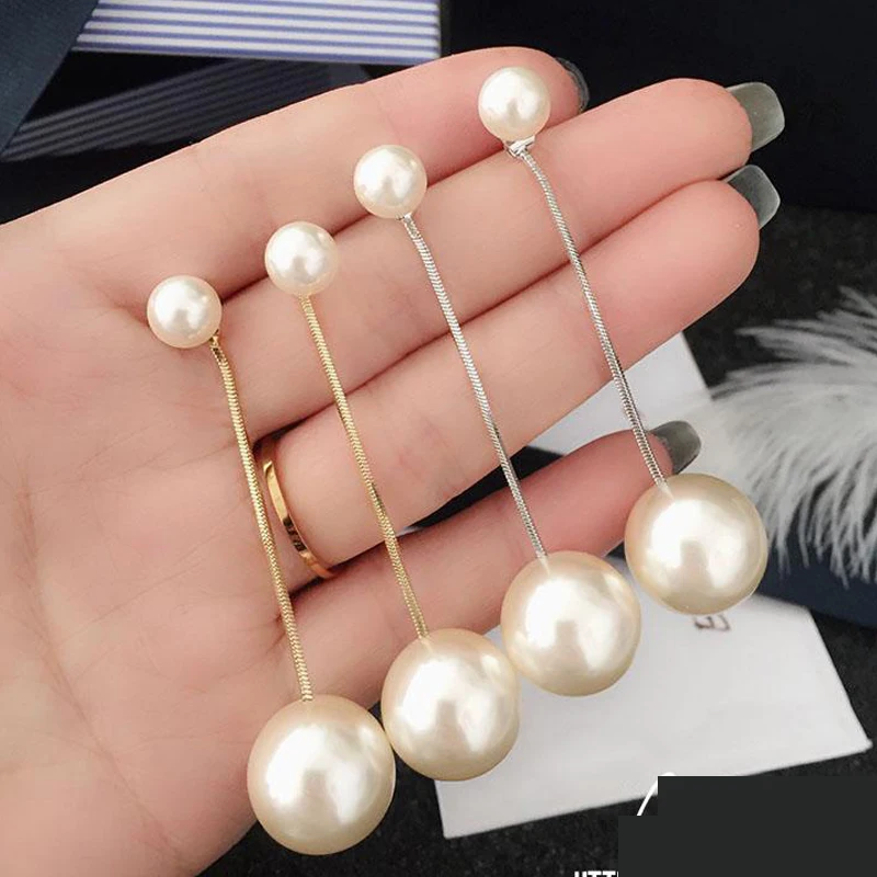 Korean New Simple Big Simulated Pearl Beads Drop Earrings For Women Elegant Party Ear Jewelry Fashion Brincos
Korean New Simple Big Simulated Pearl Beads Drop Earrings For Women Elegant Party Ear Jewelry Fashion Brincos