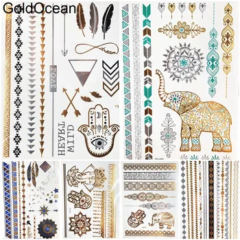 Bracelet Henna Ganesha Gold Metallic Temporary Tattoo Hamsa Hnad Girl Feather Body Arm Art Arrow Tattoo Stickers Women Leg Tatoo
Bracelet Henna Ganesha Gold Metallic Temporary Tattoo Hamsa Hnad Girl Feather Body Arm Art Arrow Tattoo Stickers Women Leg Tatoo