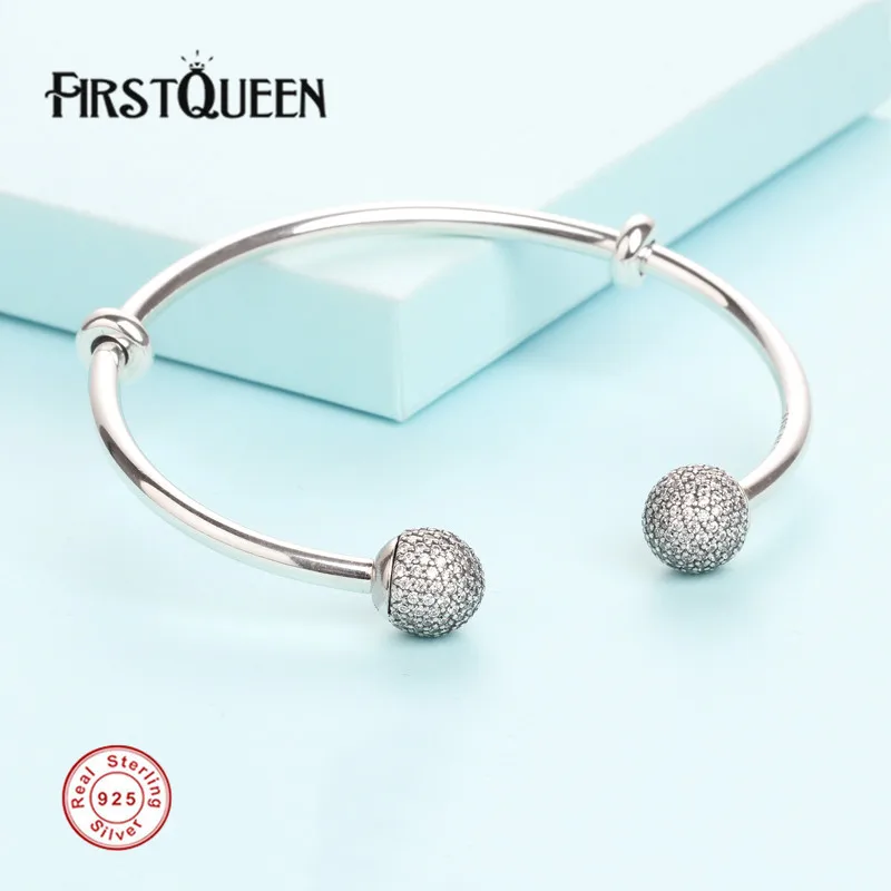 FirstQueen Solid 925 Sterling Silver Open Bangle, Clear CZ Bracelet Fit 4.3mm Charms Beads For Jewelry Making Fine Jewelry
FirstQueen Solid 925 Sterling Silver Open Bangle, Clear CZ Bracelet Fit 4.3mm Charms Beads For Jewelry Making Fine Jewelry