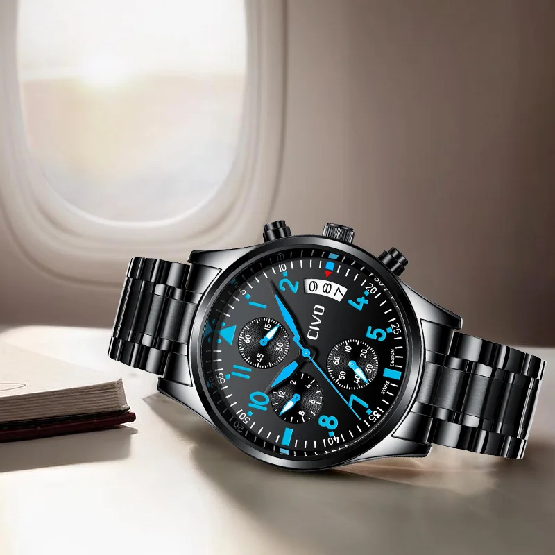 CIVO New Sport Mens Watch Waterproof Stainless Steel Buckle Watches Multifunctional Chronograph Wristwatch Outdoor Clock Cool
CIVO New Sport Mens Watch Waterproof Stainless Steel Buckle Watches Multifunctional Chronograph Wristwatch Outdoor Clock Cool