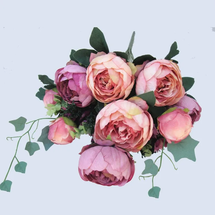 artificial silk flowers European 1 Bouquet Peony festival patriarch placed flower for wedding Home Party Decoration (5)
