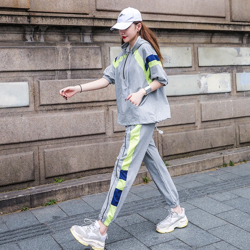 Women Comfy Summer Two Piece Sets Cotton Clothing Casual Fitness Hooded Sweatshirts + Soft Trousers Ladies Hip Hop Outfits
Women Comfy Summer Two Piece Sets Cotton Clothing Casual Fitness Hooded Sweatshirts + Soft Trousers Ladies Hip Hop Outfits