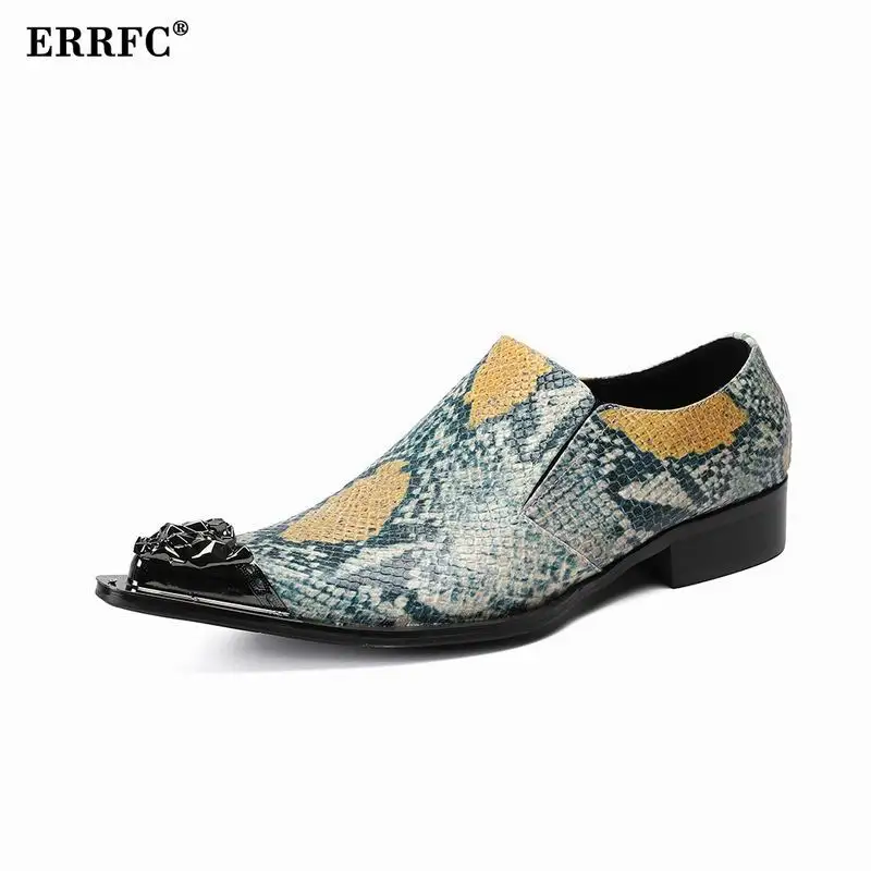 ERRFC Personalized Men Dress Shoes Fashion Pointed Toe Leisure Leather Shoes Slip On Python Snake Pattern Boat Shoes For Party
ERRFC Personalized Men Dress Shoes Fashion Pointed Toe Leisure Leather Shoes Slip On Python Snake Pattern Boat Shoes For Party