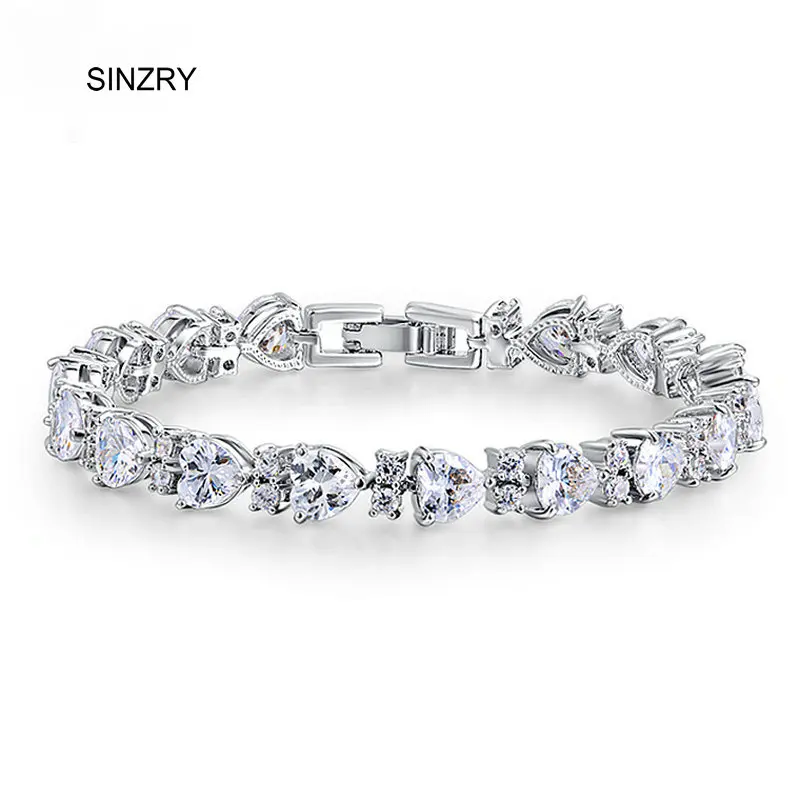 SINZRY Brand new clear white cut cubic zircon sparking heart shape girl CZ charm bracelets fashion birthday gift
SINZRY Brand new clear white cut cubic zircon sparking heart shape girl CZ charm bracelets fashion birthday gift