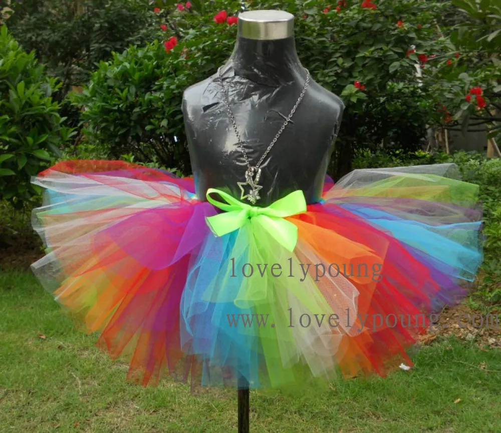 Радужная пышная танцевальная юбка пачка для девочек Подарок на день рождения|tutu