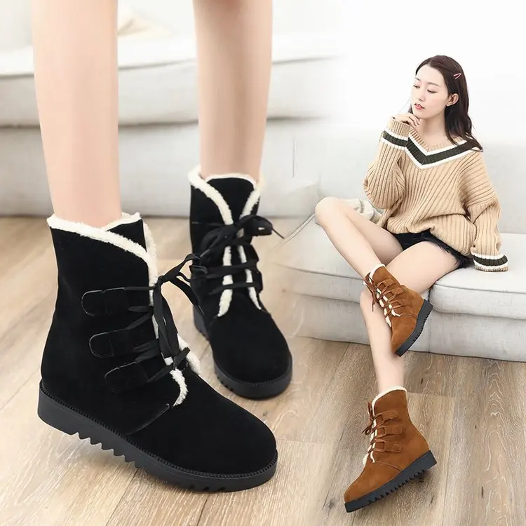 2018 new snow boots female short tube plus velvet thickening versatile flat bottom non-slip suede student cotton shoes.
2018 new snow boots female short tube plus velvet thickening versatile flat bottom non-slip suede student cotton shoes.