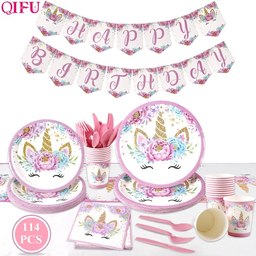 QIFU Unicorn Disposable Party Tableware Disposable Paper Plate Cup Knife Fork Spoon Birthday Party Decor Kids Party Supplies
QIFU Unicorn Disposable Party Tableware Disposable Paper Plate Cup Knife Fork Spoon Birthday Party Decor Kids Party Supplies