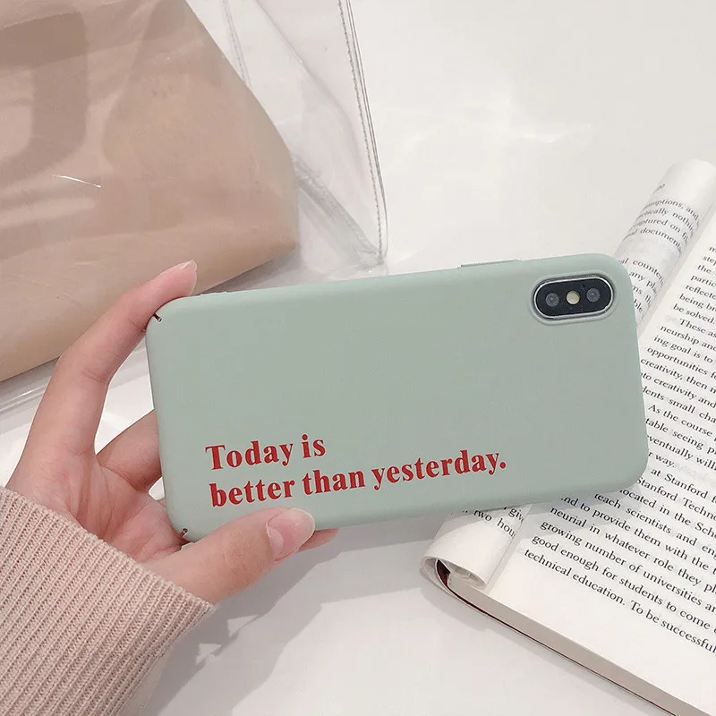 Korean Solid Color Art Letters Phone Case For iPhone 7 7 Puls 6S 7 8 Puls X XS Max XR Cases Sand Texture Hard Gray Back Cover
Korean Solid Color Art Letters Phone Case For iPhone 7 7 Puls 6S 7 8 Puls X XS Max XR Cases Sand Texture Hard Gray Back Cover