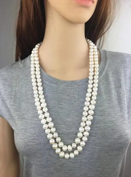 New Arriver 47'' AA 9-10MM Long Pearl Jewelry White Color Potato Natural Freshwater Pearl Necklace Free Shipping
New Arriver 47'' AA 9-10MM Long Pearl Jewelry White Color Potato Natural Freshwater Pearl Necklace Free Shipping