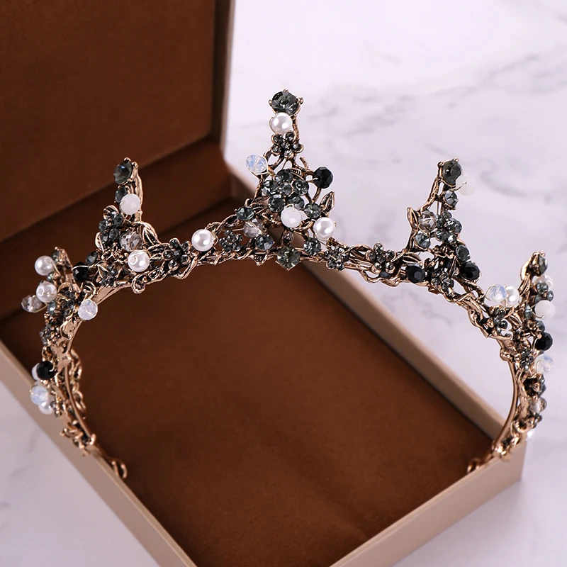 Baroque Vintage Bronze Pearl Hair Accessories Wedding Queen Crowns Crystal Handmade Tiaras Headpiece Diadems Women Hair Jewelry
Baroque Vintage Bronze Pearl Hair Accessories Wedding Queen Crowns Crystal Handmade Tiaras Headpiece Diadems Women Hair Jewelry