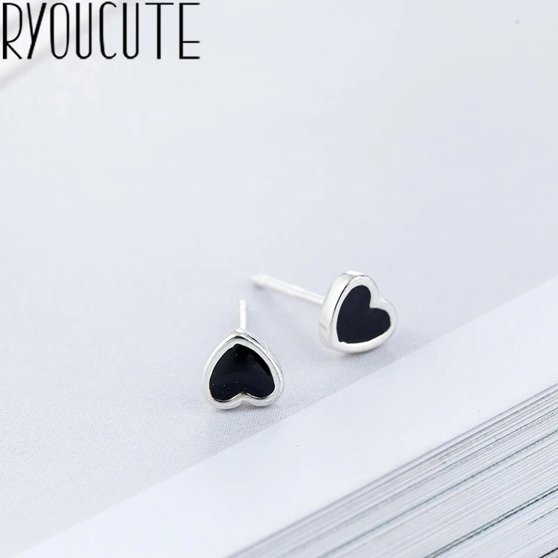 RYOUCUTE Real 925 Sterling Silver Black Heart Earrings for Women Female Jewelry Pure Silver Earrings Girls Gift Pendientes
RYOUCUTE Real 925 Sterling Silver Black Heart Earrings for Women Female Jewelry Pure Silver Earrings Girls Gift Pendientes