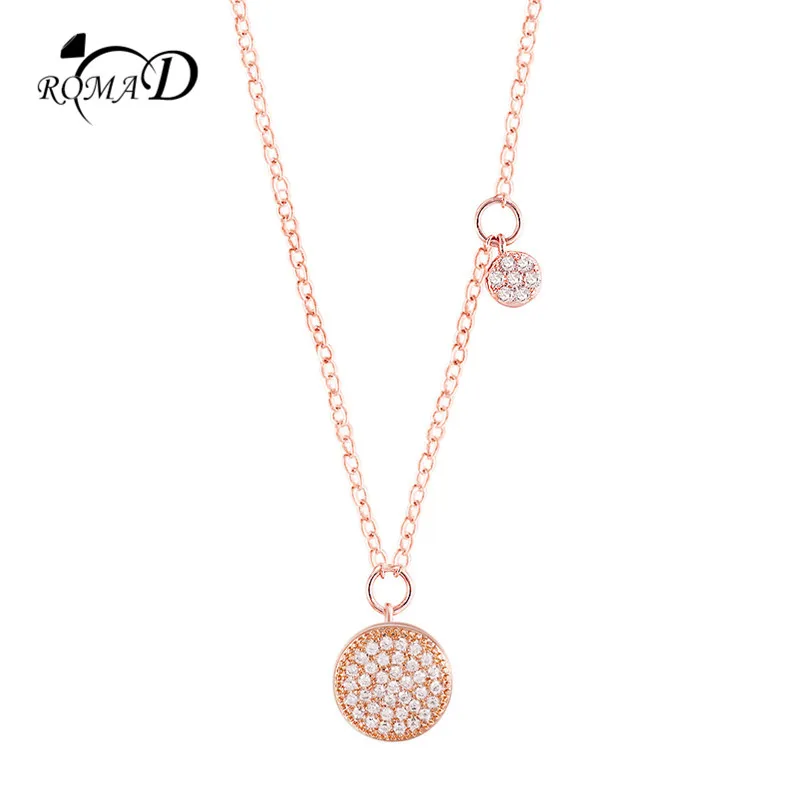 ROMAD Crystal Necklace Women Rose Gold Pendants & Necklaces for Women Full CZ Wedding Accessories Chain Coin Necklace R4
ROMAD Crystal Necklace Women Rose Gold Pendants & Necklaces for Women Full CZ Wedding Accessories Chain Coin Necklace R4