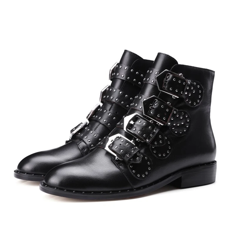 ARQA Top Quality Cool Womens Buckle Strap Real Leather Handmade Flat Heel Ankle Women Boots
ARQA Top Quality Cool Womens Buckle Strap Real Leather Handmade Flat Heel Ankle Women Boots