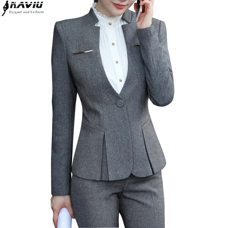 Naviu New fashion high quality two piece set pant suits for women clothes 2019 office lady formal workwear uniform
Naviu New fashion high quality two piece set pant suits for women clothes 2019 office lady formal workwear uniform