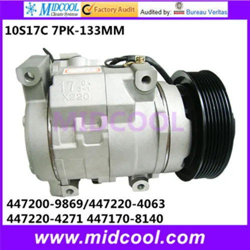 HIGH QUALITY AUTO AC COMPRESSOR 10S17C FOR 447200-9869/447220-4063/447220-4271 447170-8140
HIGH QUALITY AUTO AC COMPRESSOR 10S17C FOR 447200-9869/447220-4063/447220-4271 447170-8140