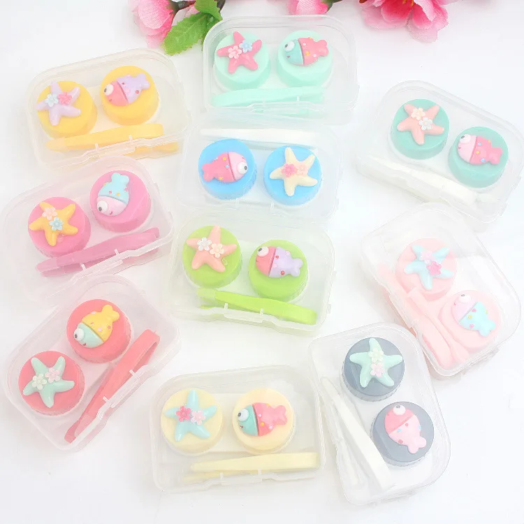 Fish Series Contact Lenses Box plastic Contact Lens Case with Pentagram Partner Eyewear case Random Color
Fish Series Contact Lenses Box plastic Contact Lens Case with Pentagram Partner Eyewear case Random Color