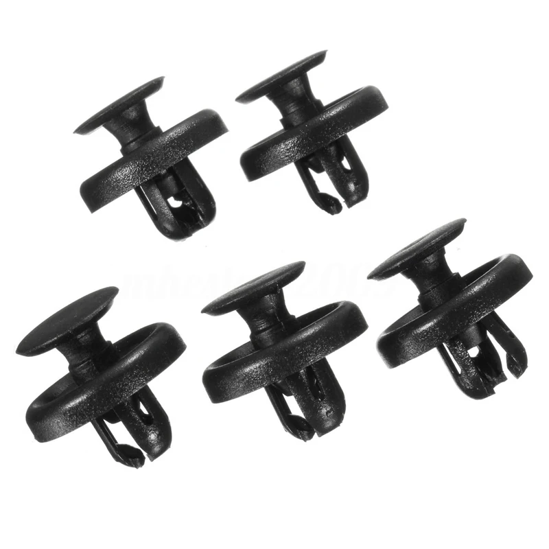 25pcs Plastic Car Push Rivet Trim Bump Panel Lock Nut Fastener Clip Set For Toyota Avensis Black + White Rivets Clips