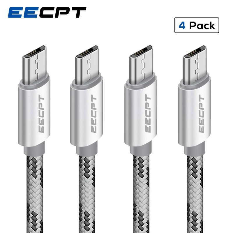 EECPT 4 Pack Micro USB Cable Fast Charging Microusb Charger Cable for Samsung S7 S6 Xiaomi Redmi 4 Note 5 Mobile Phone Wire Cord
EECPT 4 Pack Micro USB Cable Fast Charging Microusb Charger Cable for Samsung S7 S6 Xiaomi Redmi 4 Note 5 Mobile Phone Wire Cord