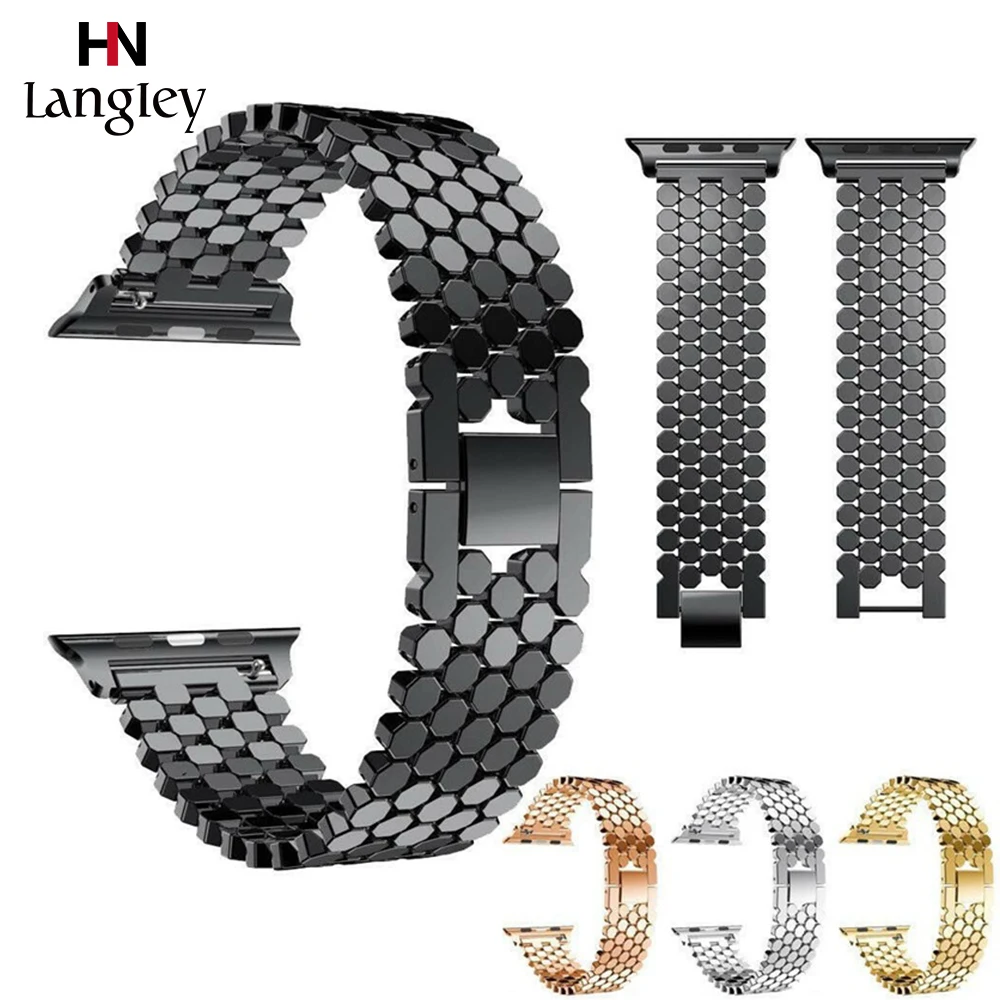 40mm 44mm Band With Connector For Apple Watch Series 4/3/2/1 38mm 42mm Straps Stainless Steel Fish-scale pattern Link Bracelet
40mm 44mm Band With Connector For Apple Watch Series 4/3/2/1 38mm 42mm Straps Stainless Steel Fish-scale pattern Link Bracelet