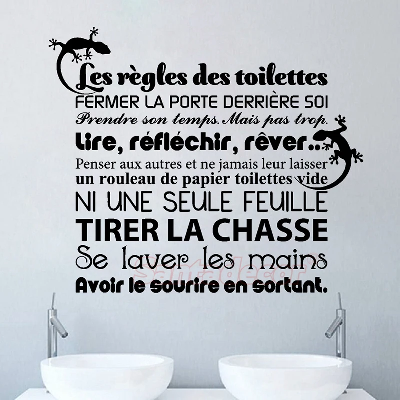 Bathroom Stickers French Toilet Rules Vinyl Wall Decor Washroom Wall Art Decals WC Home Poster Decor House Decoration 45cm x55cm
Bathroom Stickers French Toilet Rules Vinyl Wall Decor Washroom Wall Art Decals WC Home Poster Decor House Decoration 45cm x55cm
