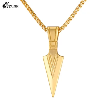 Spear Pendant Necklace for Men jewelry 316l Stainless Steel chain gold color unique design jewelry P2536G
Spear Pendant Necklace for Men jewelry 316l Stainless Steel chain gold color unique design jewelry P2536G