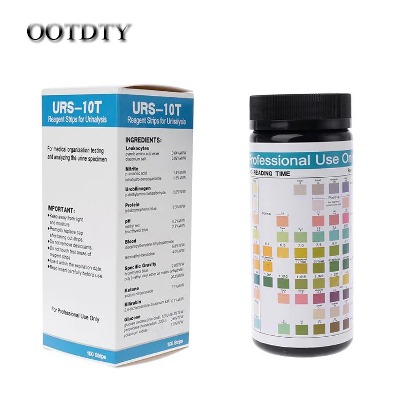 URS-10T 100strips Urinalysis Reagent Test Paper 10 Parameters Urine Test Strips Leukocytes, Nitrite, Urobilinogen, Protein, pH
URS-10T 100strips Urinalysis Reagent Test Paper 10 Parameters Urine Test Strips Leukocytes, Nitrite, Urobilinogen, Protein, pH