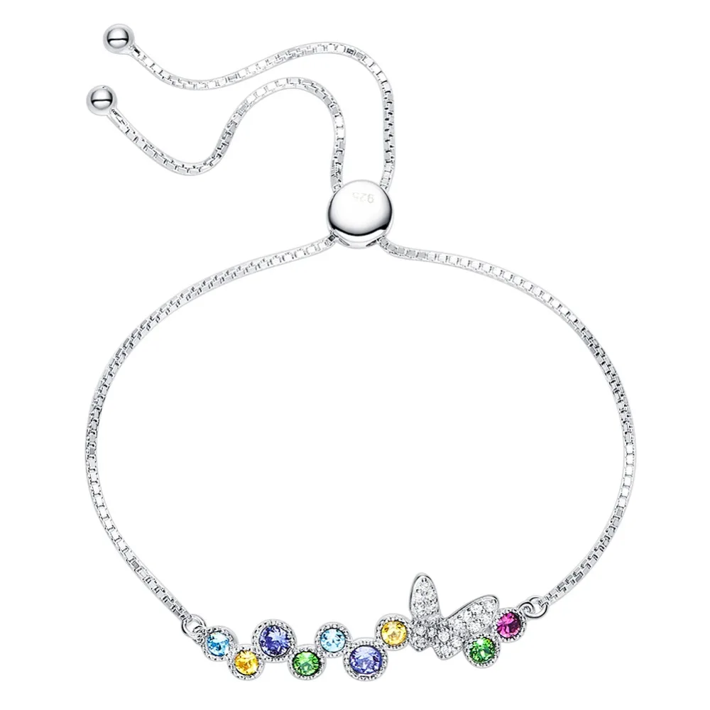 

Panda100 Gift bracelet for Women Girls S925 Pure Silver Swarovski Bracelet Bangle crystal alex mom girlfriend bracelet for gift