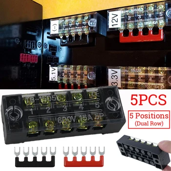 Bus Terminal Block Set Blocks Dual row Screw Circuit 5 position Auto Marine Distribution Bar 600V Durable
Bus Terminal Block Set Blocks Dual row Screw Circuit 5 position Auto Marine Distribution Bar 600V Durable