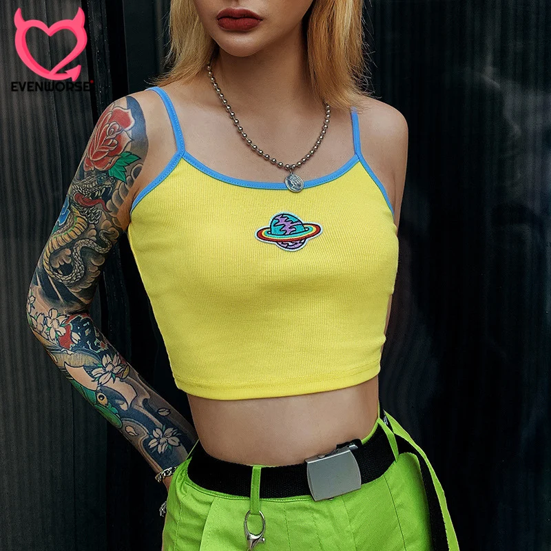 Evenworse summer tank top women printed cartoon spaghetti straps crop tops sexy cute camis casual
Evenworse summer tank top women printed cartoon spaghetti straps crop tops sexy cute camis casual
