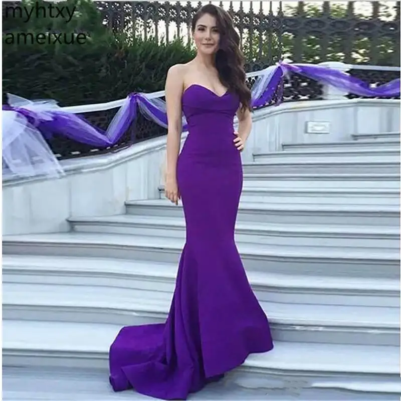 Sexy Cheap Evening Dresses Purple Prom Dress Mermaid Simple Fashion Hot Sale 2019 New Custom Made Plus Size Robe De Soiree
Sexy Cheap Evening Dresses Purple Prom Dress Mermaid Simple Fashion Hot Sale 2019 New Custom Made Plus Size Robe De Soiree