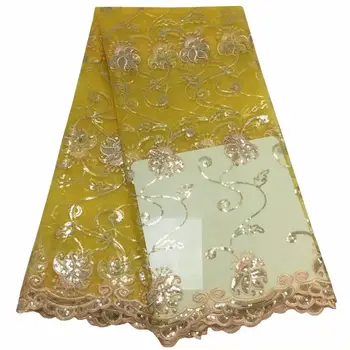 2019 High Quality African Lace Fabric Yellow Gold Sequins Applique Lace French Tulle Lace Fabric For Nigerian Wedding Dress
2019 High Quality African Lace Fabric Yellow Gold Sequins Applique Lace French Tulle Lace Fabric For Nigerian Wedding Dress