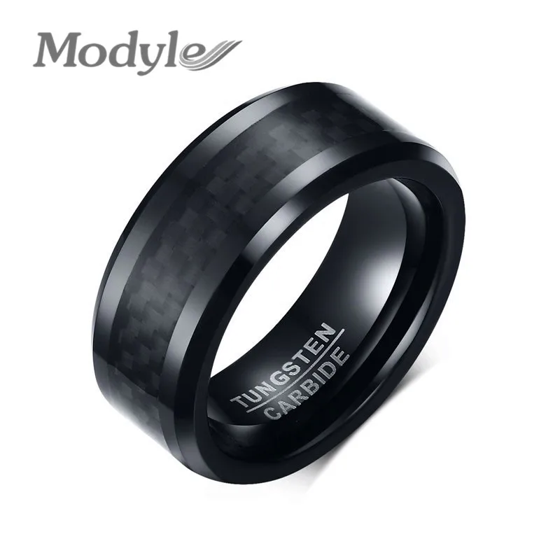 Modyle 2019 Fashion Punk Men's Tungsten Carbide Rings 8MM Black Carbon Fiber Inlay and Beveled Edges Wedding Ring for Lovers
Modyle 2019 Fashion Punk Men's Tungsten Carbide Rings 8MM Black Carbon Fiber Inlay and Beveled Edges Wedding Ring for Lovers