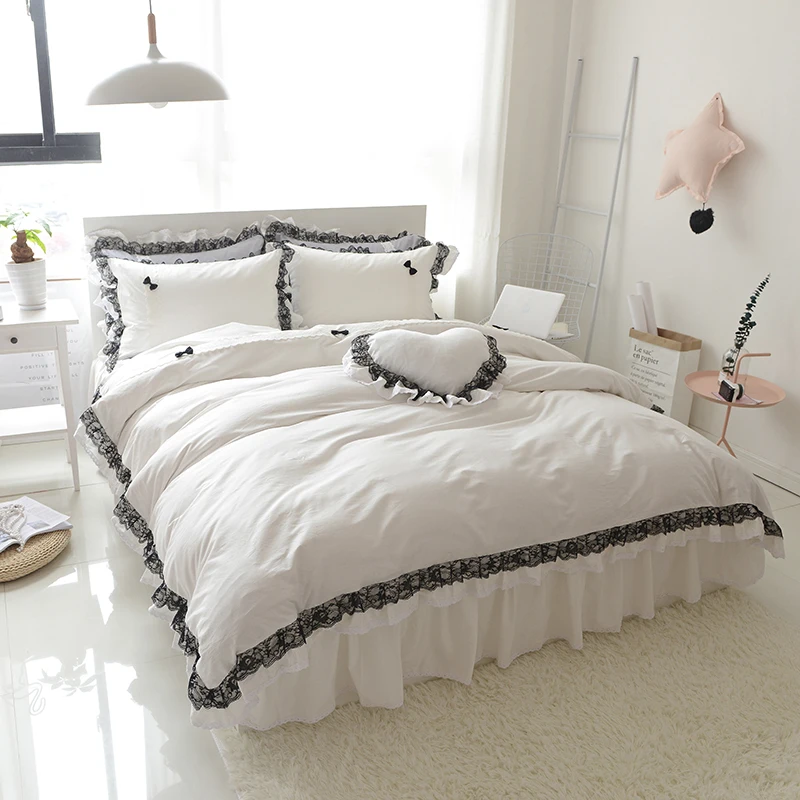 Lace bow princess bedding set 3/4pcs twin full queen king size 100%cotton solid color bed skirt set free shipping MR
Lace bow princess bedding set 3/4pcs twin full queen king size 100%cotton solid color bed skirt set free shipping MR