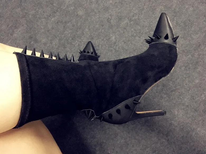Abesire Hot 2019 Women Fashion Patchwork Stiletto High Heels Ankle Boots With Rivets Girls Pointed Toe Slip-on Slim Short Boots
Abesire Hot 2019 Women Fashion Patchwork Stiletto High Heels Ankle Boots With Rivets Girls Pointed Toe Slip-on Slim Short Boots
