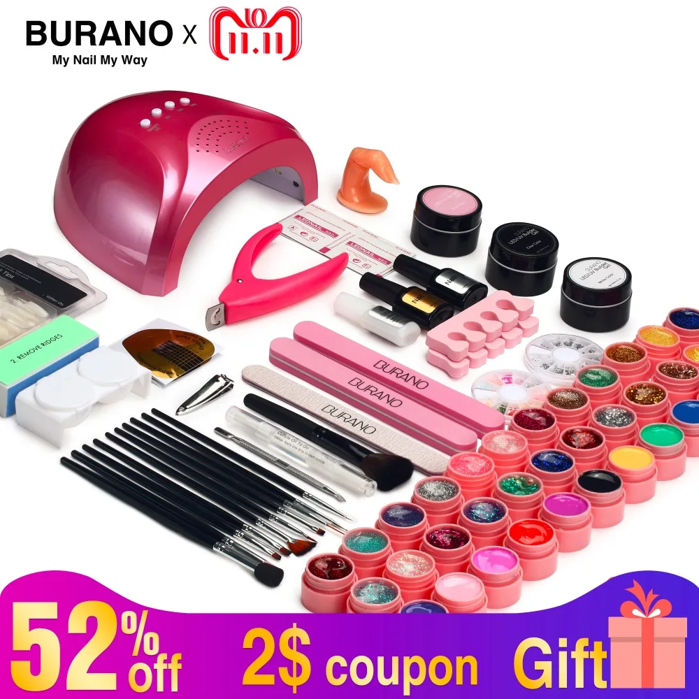 set for manicure BURANO 48W UV LED Nail lamp 25 LEDs Nail dryer & 36 colors uv gel Nail polish Art Tools nail Set Kit
set for manicure BURANO 48W UV LED Nail lamp 25 LEDs Nail dryer & 36 colors uv gel Nail polish Art Tools nail Set Kit