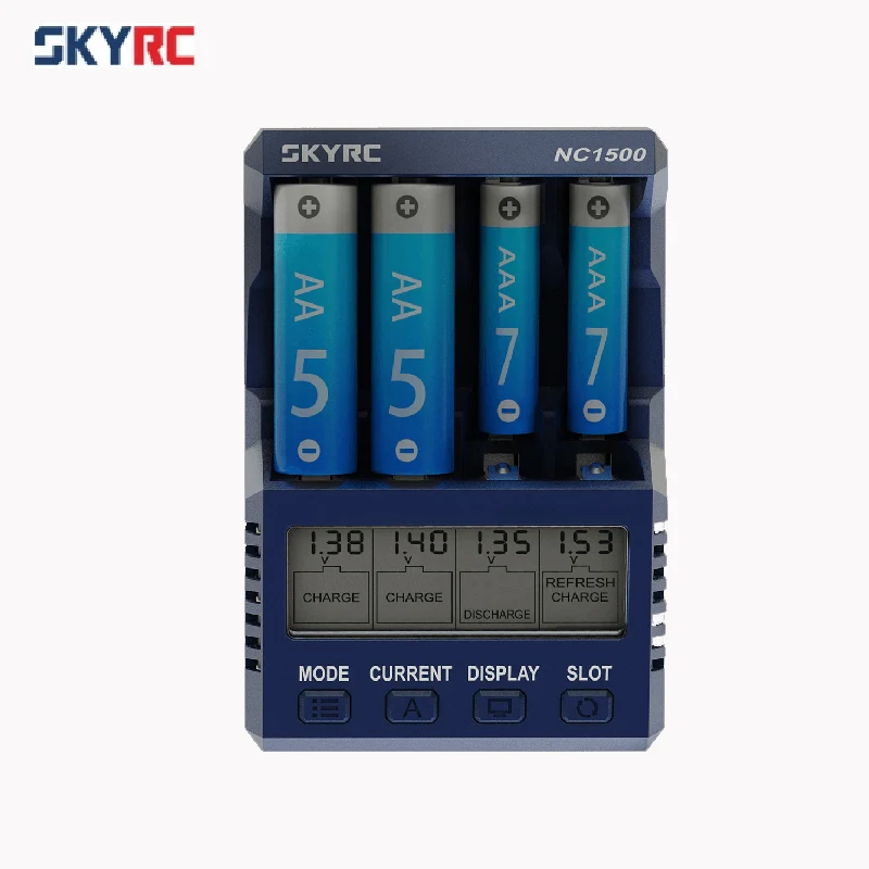 SKYRC Charger NC1500 5V 2.1A AAA AA Battery Charger & Analyzer NiMH Batteries Charger Discharge Refresh 1500mA w/ 4 Slots LCD
SKYRC Charger NC1500 5V 2.1A AAA AA Battery Charger & Analyzer NiMH Batteries Charger Discharge Refresh 1500mA w/ 4 Slots LCD